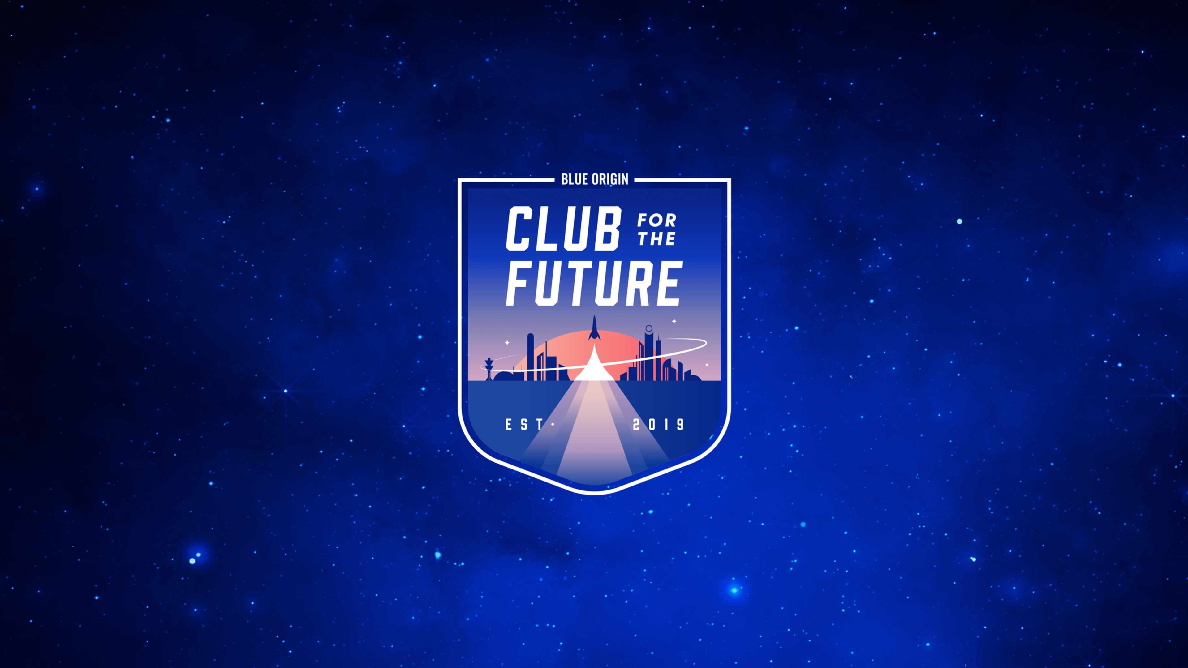 The Club for the Future logo against a starry background.